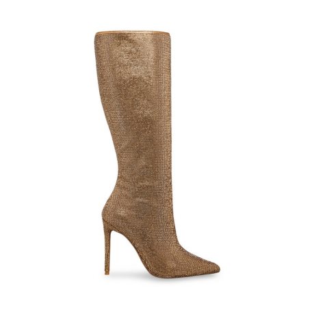 Gold Steve Madden Valinda Women's High Boots | PH 6483ECW